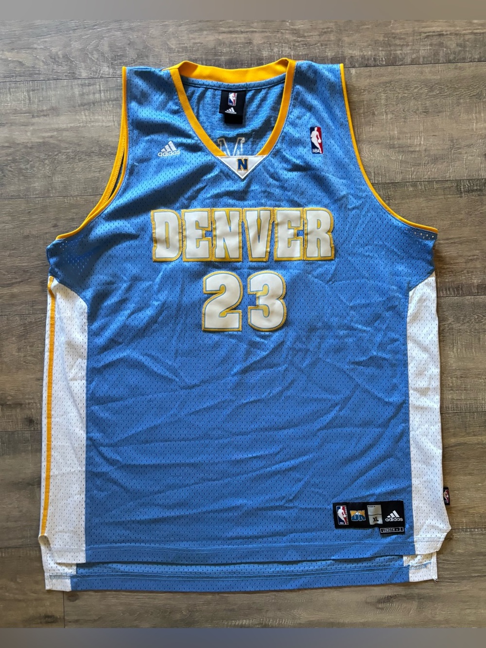 NBA Denver Nuggets Marcus Camby 23 men’s size XL length +2 XLT basketball jersey